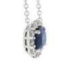 Image 4 : NEW 18k Gold 1.88 ctw GIA Cushion Blue Sapphire Diamond Halo Pendant Necklace