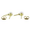 Image 2 : Estate 14k Yellow Gold 6mm White Cultured Pearl w/ Golf Tee Drop Stud Earrings