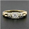 Image 2 : Vintage 14k Two Tone Gold Old European Cut Diamond Solitaire Engagement Ring