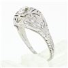 Image 9 : Antique Art Deco 18k Gold Dome Filigree Engraved 0.52 ctw European Diamond Ring