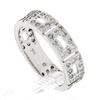 Image 8 : 14k White Gold 0.87 ctw Pave Set Diamond Open Rectangular Near Eternity Band Rin