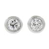 Image 1 : New 14k Gold 0.20 ctw Martini Bezel Set Round Brilliant Cut Diamond Stud Earring