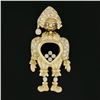 Image 2 : 18K Yellow Gold Moving Boy Clown Large Pendant 0.65 ctw Floating Round Diamonds