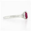 Image 5 : NEW Platinum 2.01 ctw GIA NO HEAT Pink Sapphire & Diamond 3 Stone Engagement Rin