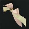 Image 2 : Retro Vintage 14K Pink & Green Gold Polished Finish Fancy Bow Ribbon Pin Brooch