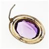 Image 4 : Antique Victorian 9k Yellow Gold Large Medium Purple Amethyst Open Frame Brooch