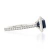 Image 6 : Platinum GIA NO HEAT Cushion Sapphire Solitaire w/ Diamond Halo Engagement Ring