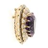 Image 1 : Antique Victorian 14k Gold Large Heart Amethyst & Diamond Enamel Brooch Pendant