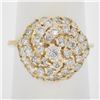 Image 1 : Solid 14k Yellow Gold 1.55 ctw Round Diamond Top High Swirl Domed Cocktail Ring