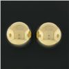 Image 2 : 14k Yellow Gold Large Simple 14mm Polished Puffed Round Bead Ball Stud Earrings