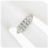 Image 3 : Vintage 14k White Gold.45 ctw Dual Two Row Round Fishtail Prong Diamond Band Rin