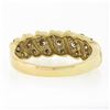 Image 6 : 10k Yellow Gold 0.84 ctw Fancy Light Champagne Round Diamond Scalloped Band Ring