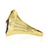 Image 6 : 14k Yellow Gold Custom Fan Cut Bezel Citrine & Amethyst Polished Two Stone Ring