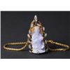 Image 3 : 18K Gold, Carved Jadeite & Diamond Pendant & Necklace by Victor Loo