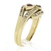 Image 8 : 14K Yellow Gold 0.96 ctw Ruby, Sapphire & Diamonds Moi Et Toi Bypass Band Ring