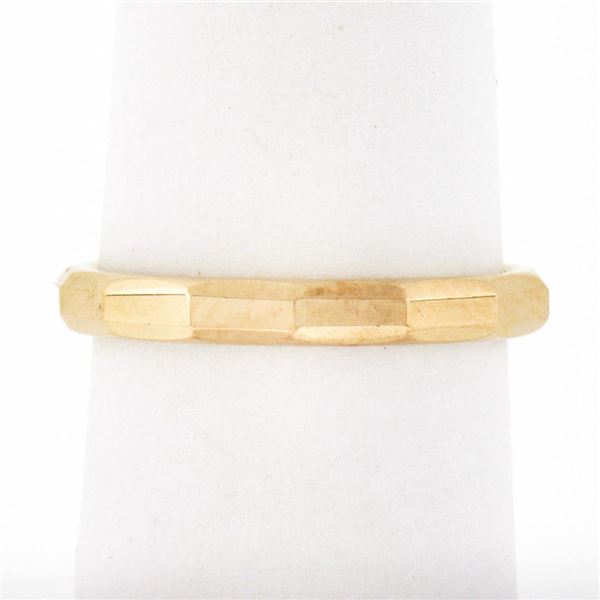 Antique 14k Yellow Gold 2.5mm Polished Faceted Eternity Stack Wedding Band Ring
