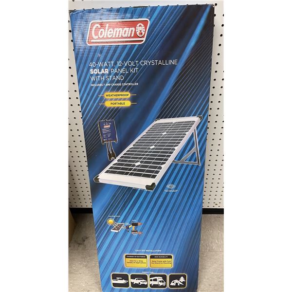 COLEMAN 40-watt, 12-volt Crystalline Solar Panel Kit with Stand