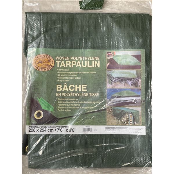 COUNTRY HARDWARE 7'6 x 9'8 Woven Polyethylene Tarp - Green
