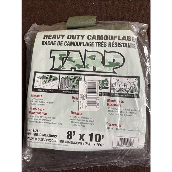 Heavy Duty Camouflage Tarp - 8ft x 10ft