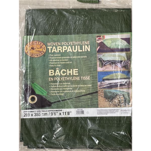 COUNTRY HARDWARE 9'6 X 11'8 Woven Polyethylene Tarp - Green