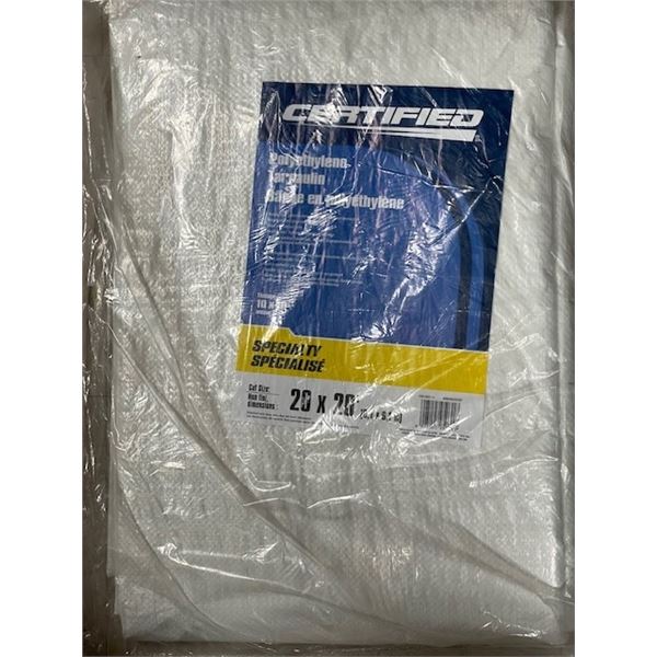 CERTIFIED 20 x 20ft Polyethylene Tarp - White