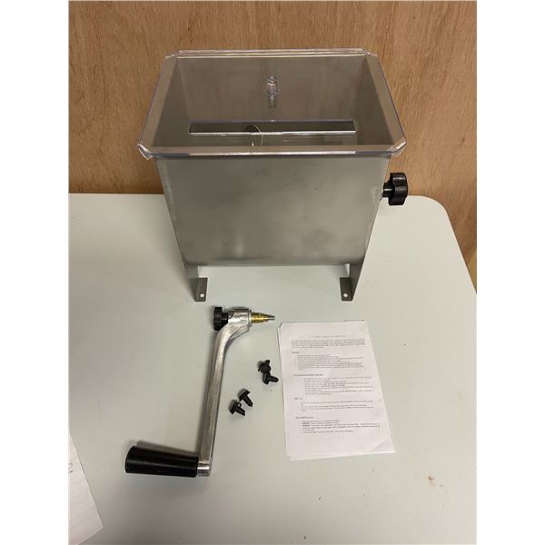 4.2 Gallon Stainless Steel Meat Mixer and 1 roll of plastic freezer bags