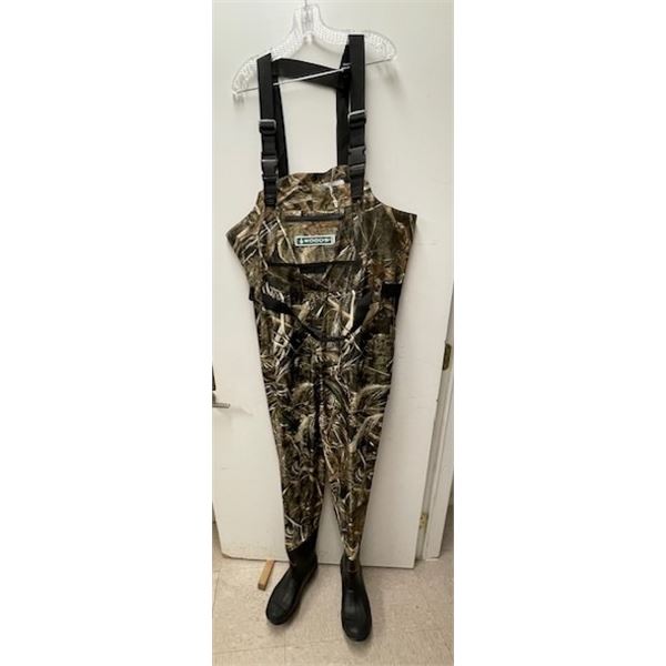 WOODS Sz 12 Bootfoot PVC coated Nylon Chest Waders