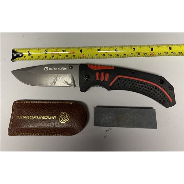 OUTBOUND 4in Folding Knife with sharpening stone