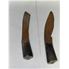 Image 6 : VINTAGE India Gurkha Kukri Fixed Blade Knife with sheath and 2 small knives