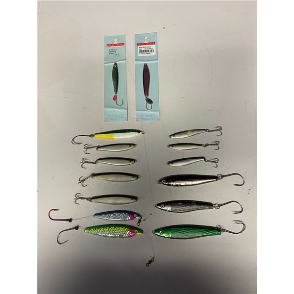 Assorted Minnow Fishing Lures in storage box
