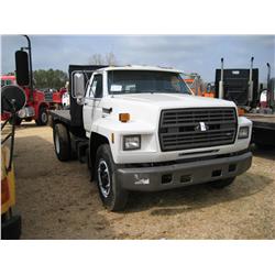 1992 FORD F600 S/A FLATBED DUMP TRUCK
