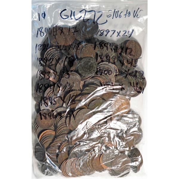 1890H 1¢ X 17, 1891 LDLL X 15, 1892 X 18, 1893 X 25, 1894 X 14, 1895 X 18, 1896 X 31, 1897 X 24, 189