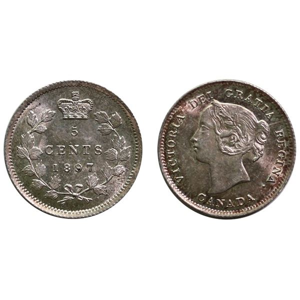 1897 5¢ Unc or better.
