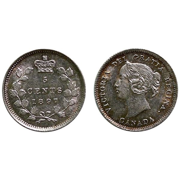1897 5¢ Unc or better.