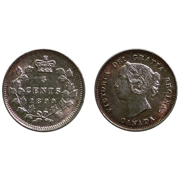 1899 5¢ Unc or better.