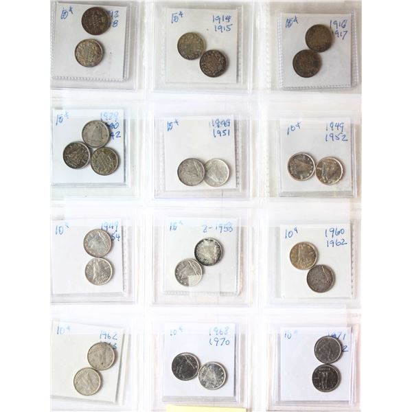 1913-1972 10¢ VG to Gem Uncirculated.  Lot of 25 coins.