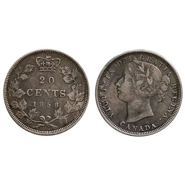 1858 20¢ Choice Fine-15 example.