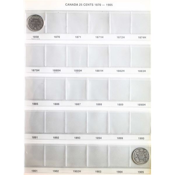 1858-1980 20 & 25¢, includes some varieties and a few duplicates.  G to Uncirculated.
