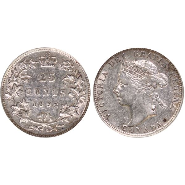 1892 25¢ PCGS EF45.