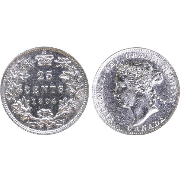 1894 25¢ ICCS Extra Fine-40.  Bright example with plenty of details for grade.