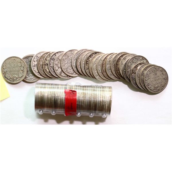 Date set; 1900-1967 25¢, About Good to About Uncirculated.  Includes better dates, 1904, 1915, 1921,