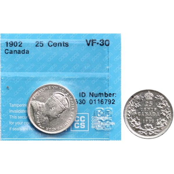1902H 25¢ CCCS Choice Very Fine-30 Brilliant with lustre.
