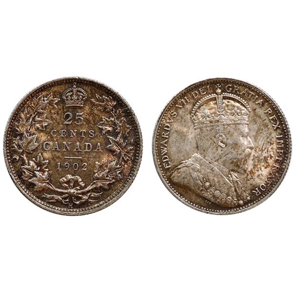 1902H 25¢ Choice About Uncirculated-58 or better, nicely toned.