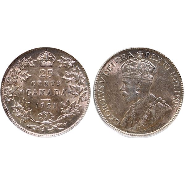 1921 25¢ PCGS Choice About Uncirculated-53.  Nice lustre for grade.
