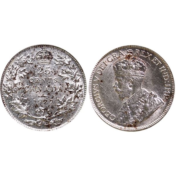 1927 25¢ ICCS About Uncirculated-50.  Some sparce tones.