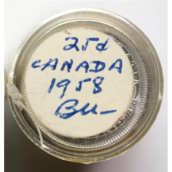 Roll; 1958 25¢ Roll, All 40 coins Brilliant Uncirculated.