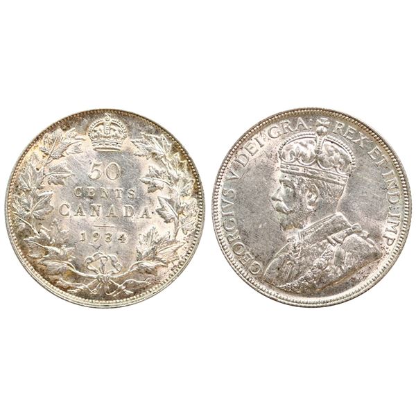 1934 50¢ Choice Extra Fine-45 with lots of lustre and hint of golden tone.