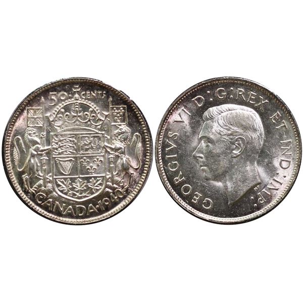 1940 50¢ Unc-63 or better.  Highly lustrous.