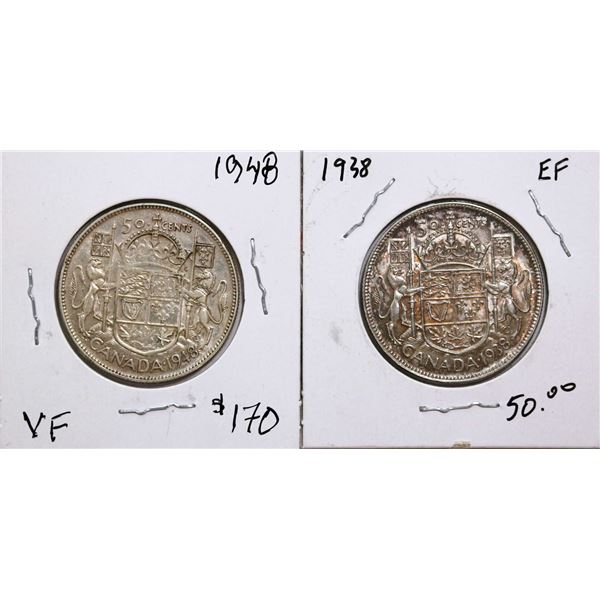 1948 50¢ & 1938.  Lot of 2 issues VF and better.