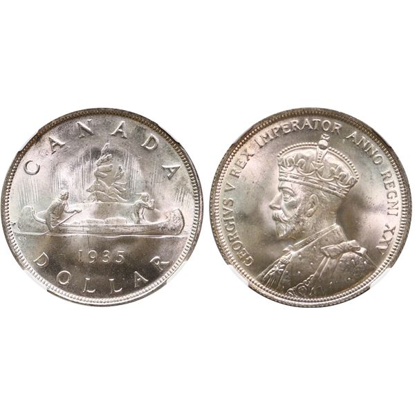 1935 $1 NGC Superb Gem Mint State-66.  A Superb blast white Gem example.